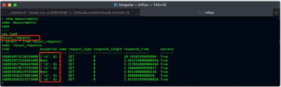 上報(bào)的數(shù)據(jù) influxDB 中查詢(xún)到：