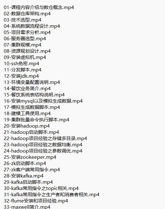 大數(shù)據(jù)項(xiàng)目快餐數(shù)倉(cāng) 視頻教程 下載  圖1