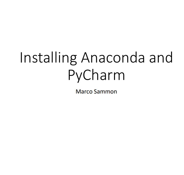 Installing Anaconda and PyCharm - Marco Sammon PDF 圖1
