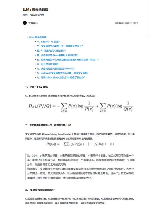 LLMs 損失函數(shù)篇 PDF 下載 圖1
